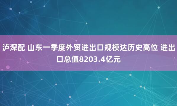 泸深配 山东一季度外贸进出口规模达历史高位 进出口总值8203.4亿元