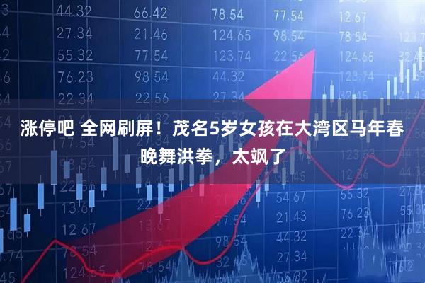 涨停吧 全网刷屏！茂名5岁女孩在大湾区马年春晚舞洪拳，太飒了